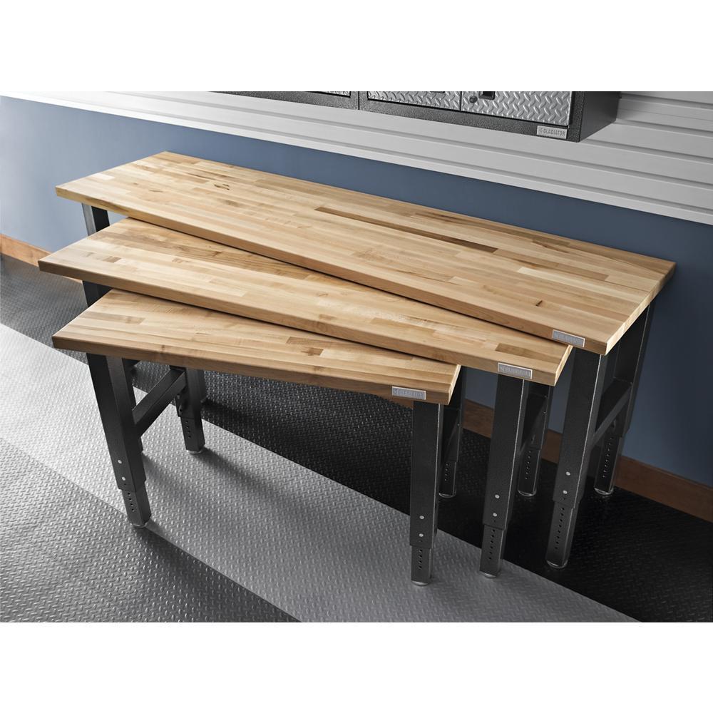 Gladiator GAWB04HWEG 4' Adjustable Height Hardwood Workbench