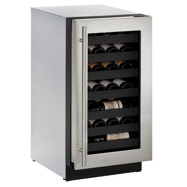 U-Line 3018wc 18" Wine Refrigerator With Stainless Frame Finish and Left-hand Hinge Door Swing (115 V/60 Hz Volts /60 Hz Hz)