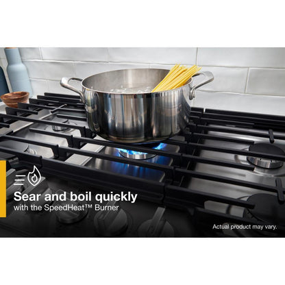 Whirlpool WCGK5030PB 30-inch Gas Cooktop with EZ-2-Lift™ Hinged Cast-Iron Grates