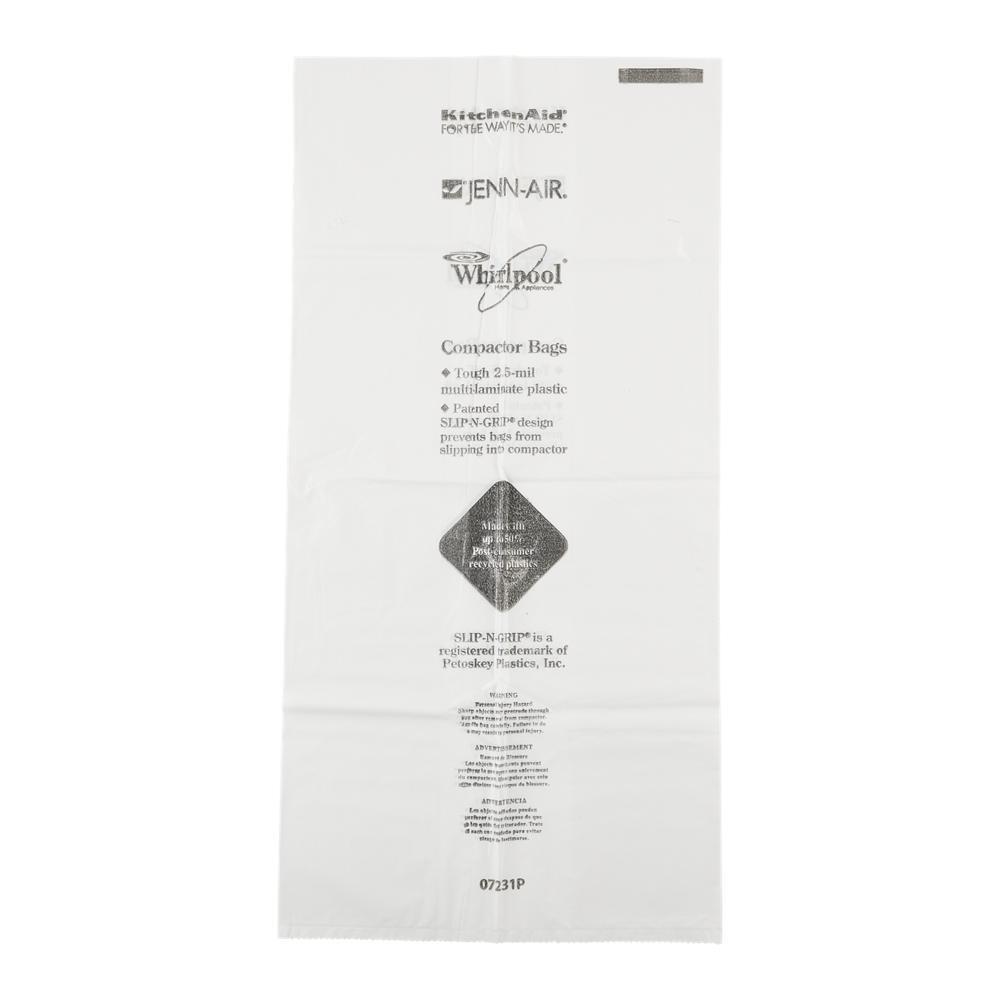 Kitchenaid W10165294RB 60-Pack of Heavy-Duty Plastic Compactor Bags with Odor Remover for 15-IN Compactor Models