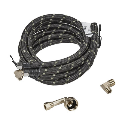 Maytag W10278628IP Dishwasher Inlet Supply Hose Kit of 12' rubber hose with two 3/8" ends, and 3/8" & 3/4" connectors