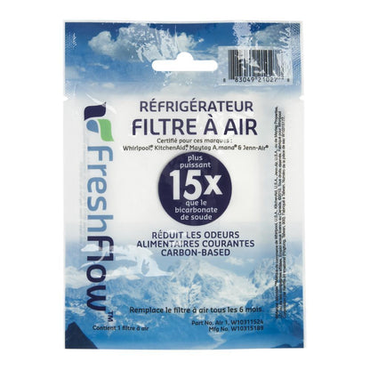 Kitchenaid W10311524 Freshflow Air Filter Cartridge for Refrigerators - 15X More Powerful than Baking Soda at Reducing Common Food Odors