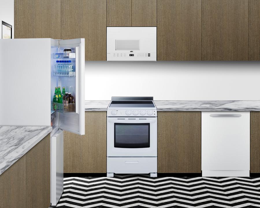 Summit FFBF121W 24" Wide Bottom Mount Refrigerator-freezer