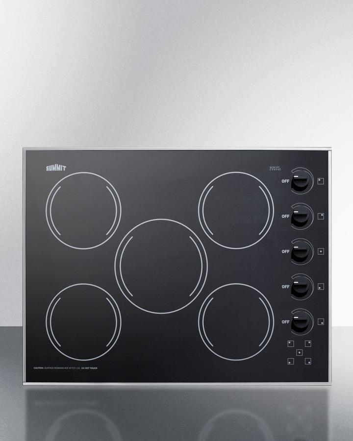Summit CR5B273B 27" Wide 230v 5-burner Radiant Cooktop