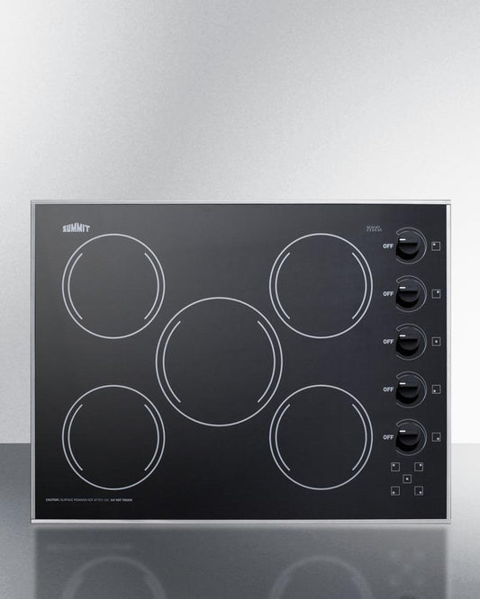 Summit CR5B273B 27" Wide 230v 5-burner Radiant Cooktop