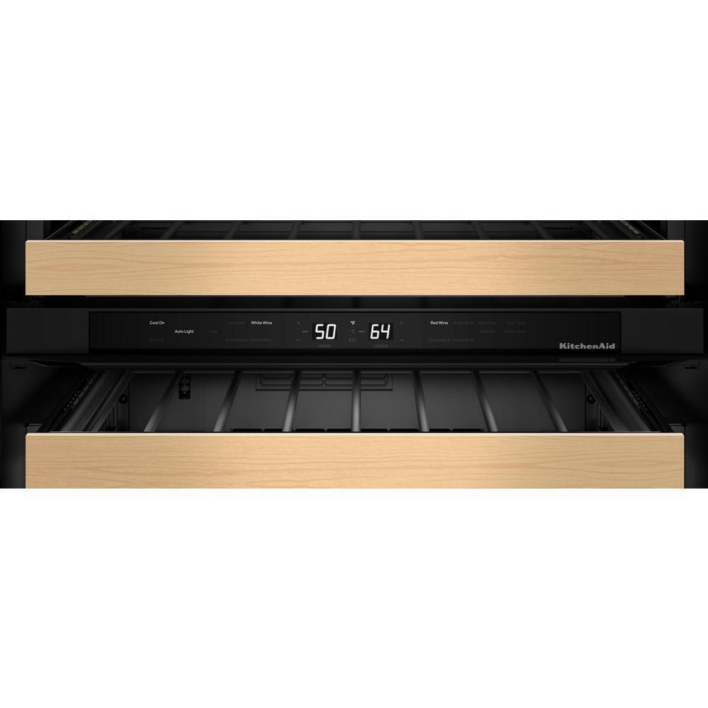 Kitchenaid KUWL524SPS 24" Undercounter Wine Cellar with Full-Extension Wood-Front Racks