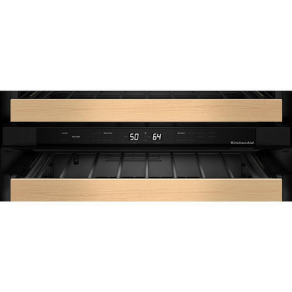 Kitchenaid KUWL524SPS 24" Undercounter Wine Cellar with Full-Extension Wood-Front Racks