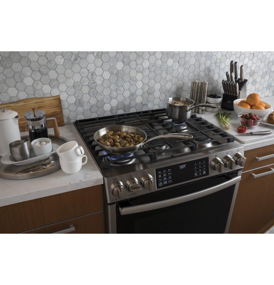 GE Profile™ 30" Smart Slide-In Front-Control Gas Range