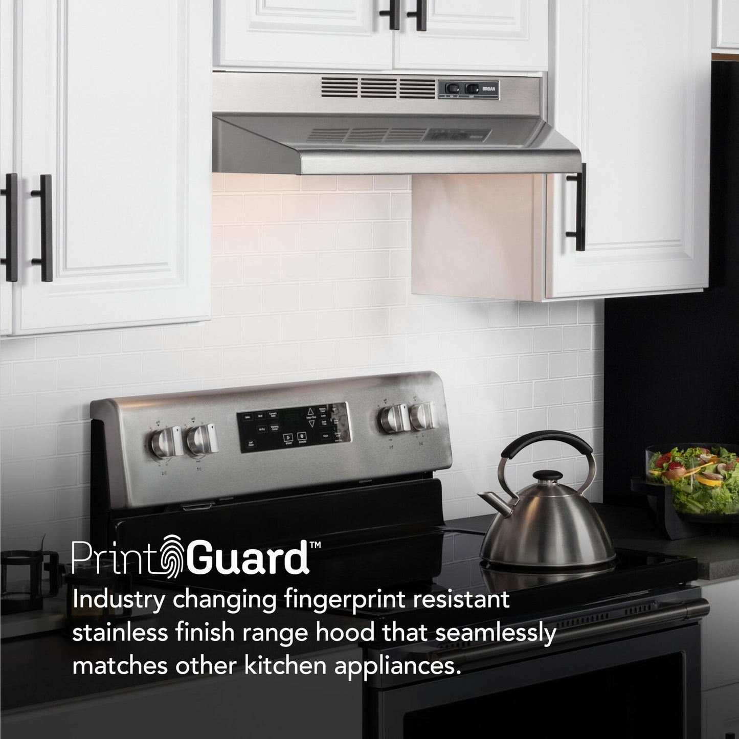 F4030SF Broan® 30-Inch Convertible Under-Cabinet Range Hood, Stainless Finish with PrintGuard, 230 MAX Blower CFM