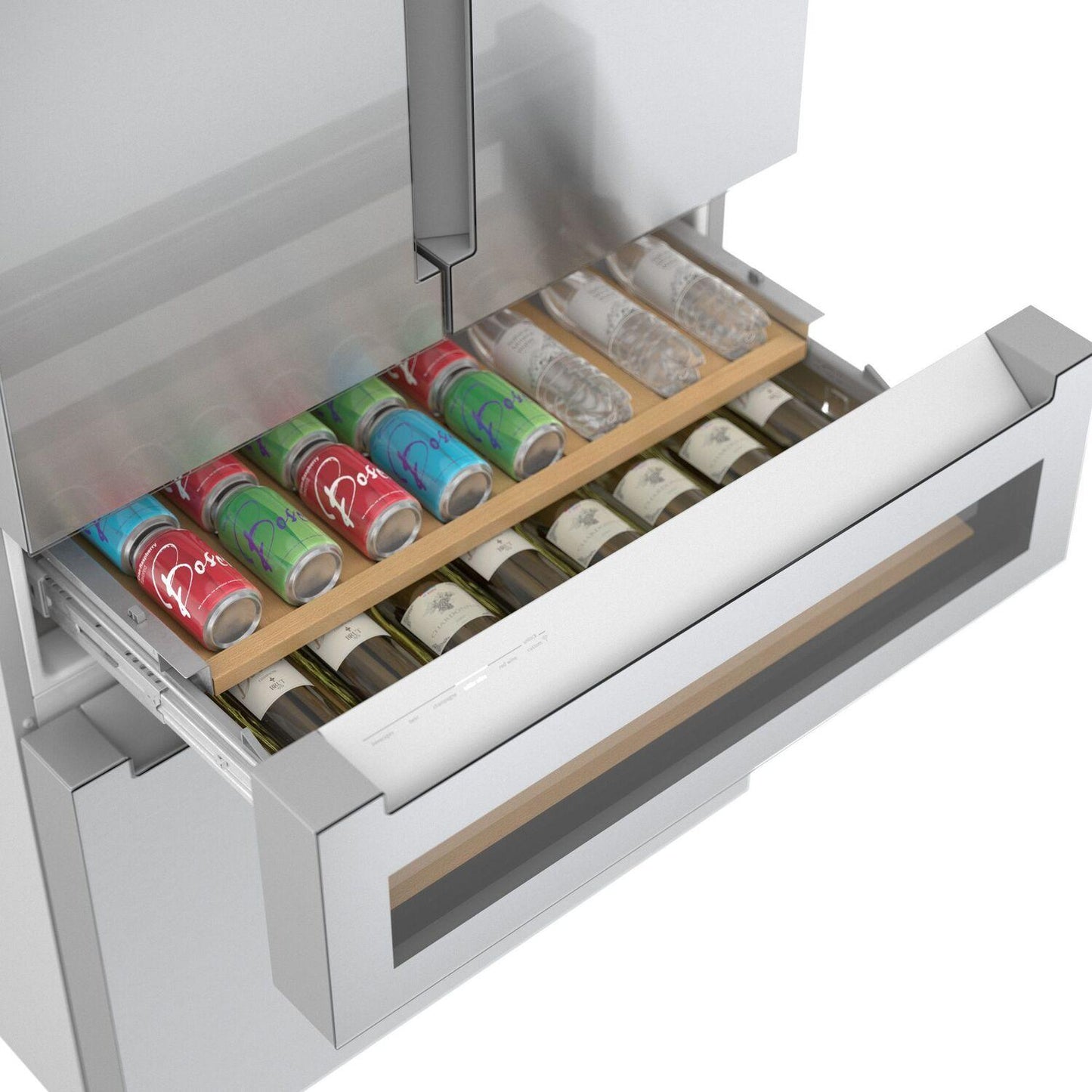 Bosch B36CL81ENG 800 Series, French Door Bottom Mount Refrigerator, Glass door, 36'', Stainless steel