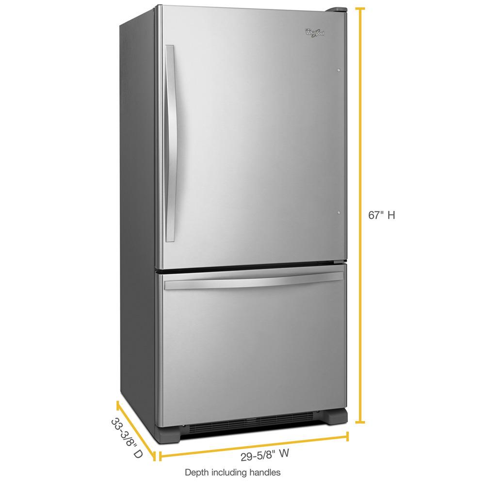 Whirlpool WRB329DMBM 30-inches wide Bottom-Freezer Refrigerator with SpillGuard™ Glass Shelves - 18.7 cu. ft.