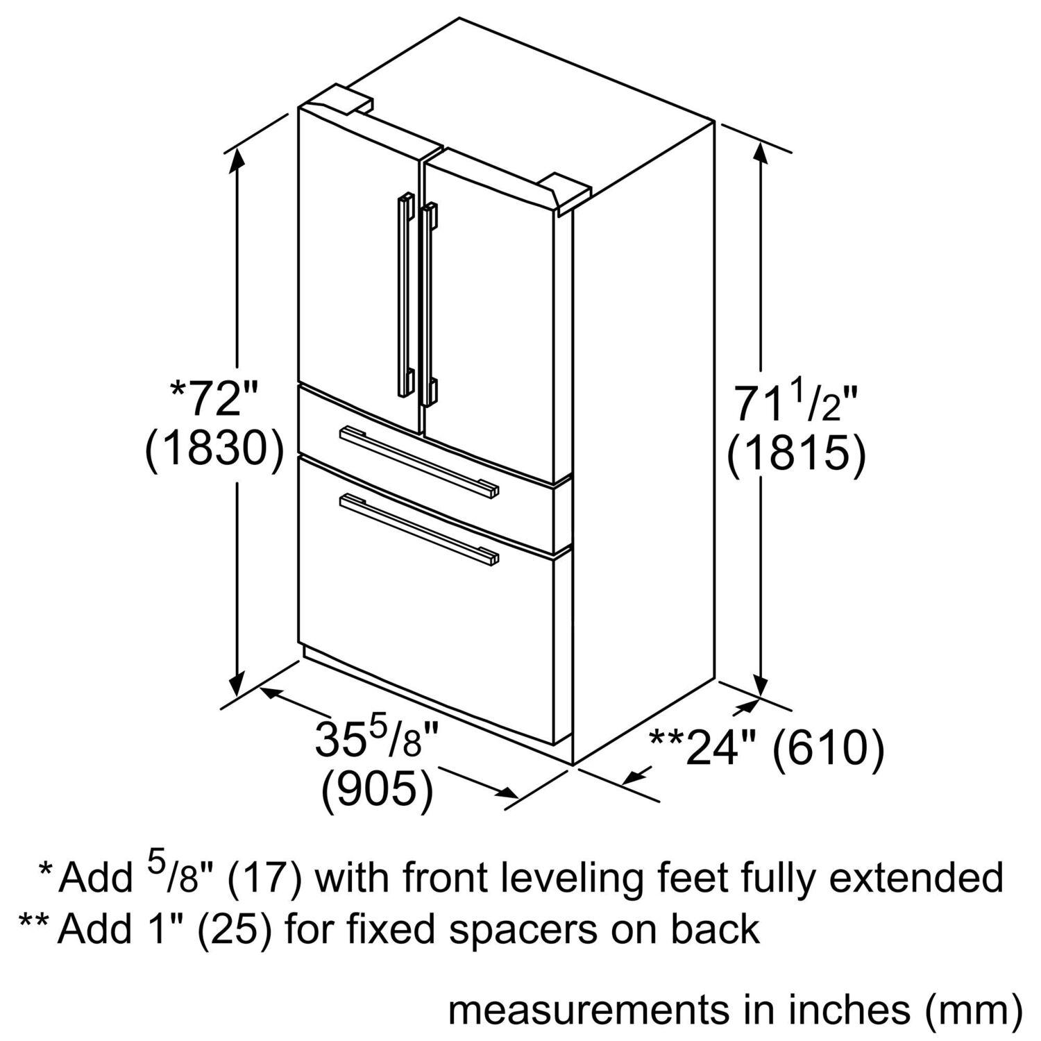 Bosch B36CL80SNS 800 Series French Door Bottom Mount Refrigerator 36" Stainless steel (with anti-fingerprint)