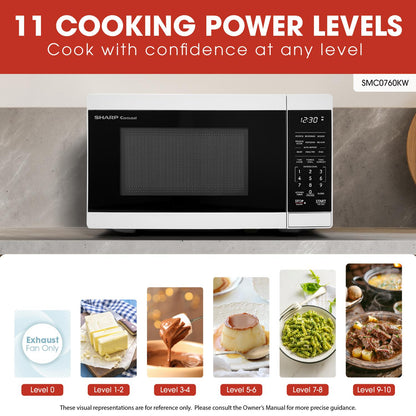 SMC0760KW Sharp 0.7 cu. ft. 700W White Countertop Microwave Oven