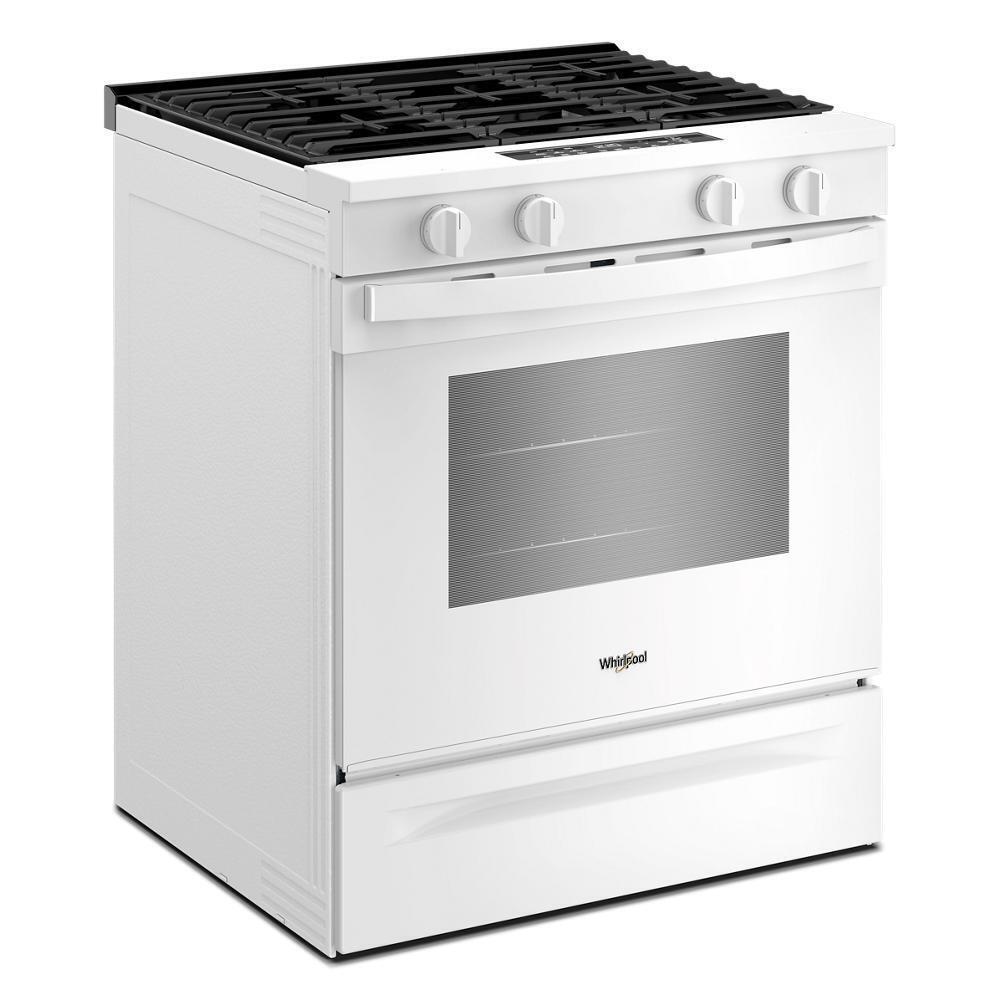 Whirlpool WSGS4530TW 30-inch Gas Smart Range with Air Cooking Technology and Steam Clean