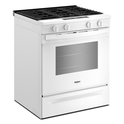Whirlpool WSGS4530TW 30-inch Gas Smart Range with Air Cooking Technology and Steam Clean