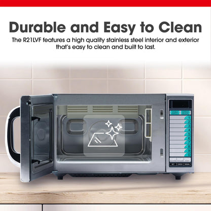 Sharp R21LVF Medium-Duty Commercial Microwave Oven with 1000 Watts