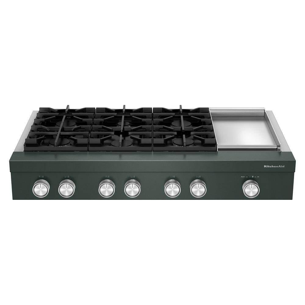KCGK948TJP KitchenAid® 48-inch 6-Burner Gas Commercial-Style Rangetop with Griddle
