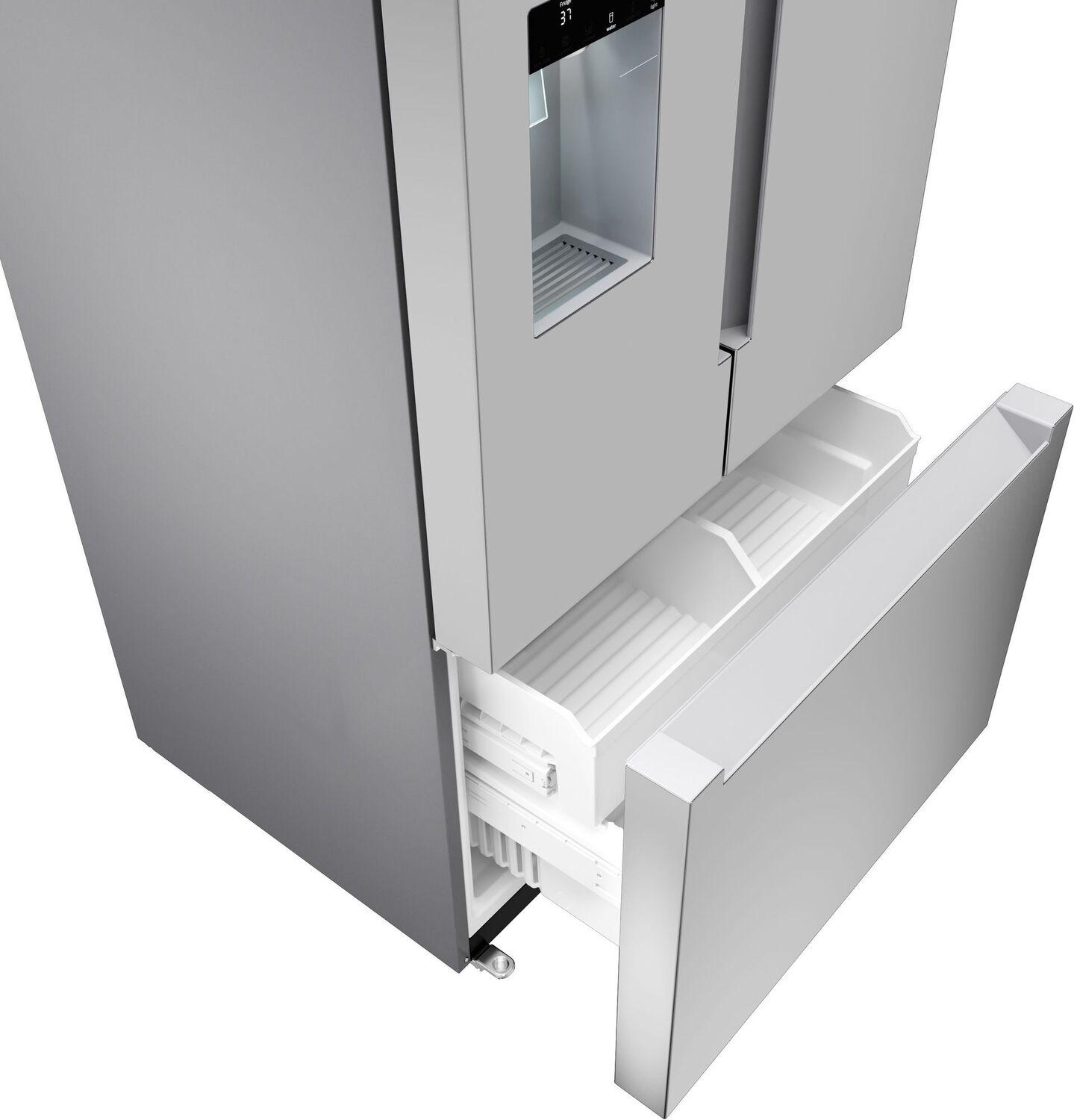 Bosch B36FD10ENS 100 Series, French Door Bottom freezer, multi door, 36'', Brushed steel (with anti-fingerprint), Total No Frost