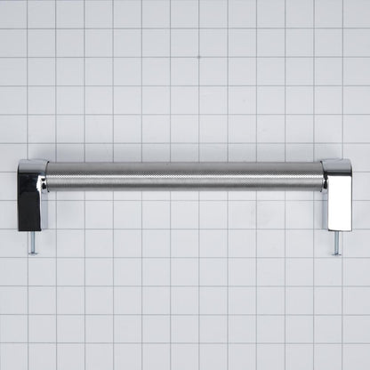 Whirlpool W10893500 Panel-Ready Compactor Handle Kit - Stainless Steel with Textured Straight Bar and Red Medallion Ends for KitchenAid Model KTTS505EPA (Includes Hardware)