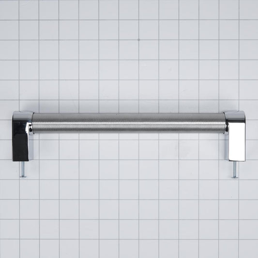 Whirlpool W10893500 Panel-Ready Compactor Handle Kit - Stainless Steel with Textured Straight Bar and Red Medallion Ends for KitchenAid Model KTTS505EPA (Includes Hardware)