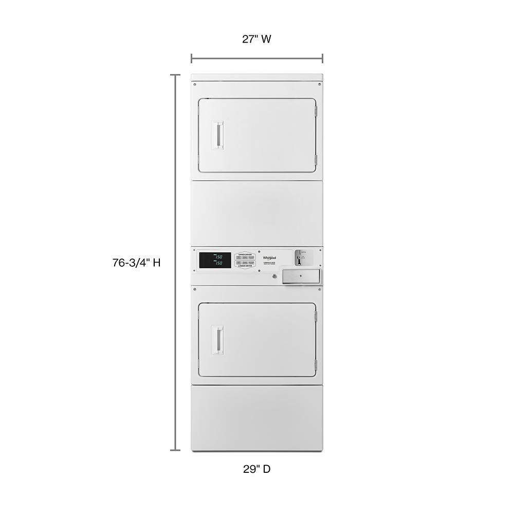 Whirlpool Commercial Electric Stack Dryer with Factory-Installed Coin Drop and Coin Box