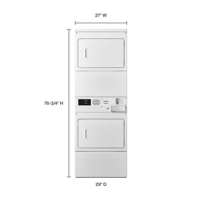 Whirlpool CESP2958JQ Commercial Electric Stack Dryer with Factory-Installed Coin Drop and Coin Box