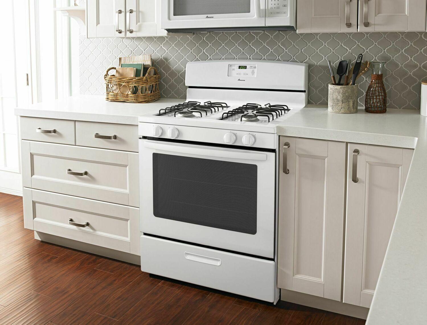 30-inch Gas Range with Easy Touch Electronic Controls - White