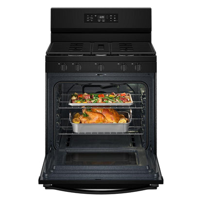 Whirlpool WFGS4530SB 30-inch Gas Range with Air Cooking Technology and Steam Clean