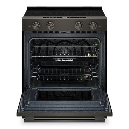 Kitchenaid KSES530SBE 5.3 Cu. Ft. Smart Slide-in Electric Range with Two Even-Heat™ Hyper Elements and Convection Cooking Modes