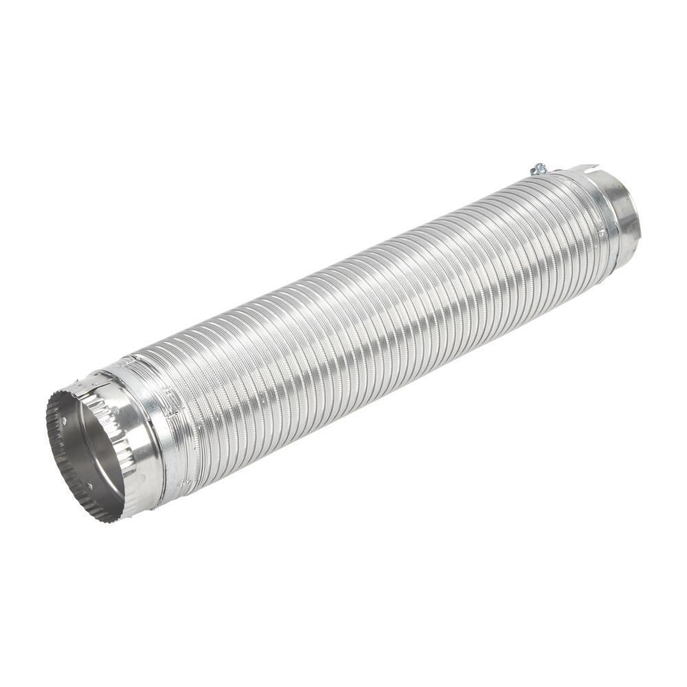 Whirlpool 4396010RP 6' Dryer Exhaust Duct of snap-lock metal, with 1 male fitting and 1 female fitting for standard 4" exhaust openings