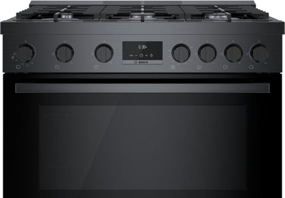 Bosch HGS8645UC 800 Series, Gas freestanding range, 36'', Black stainless steel