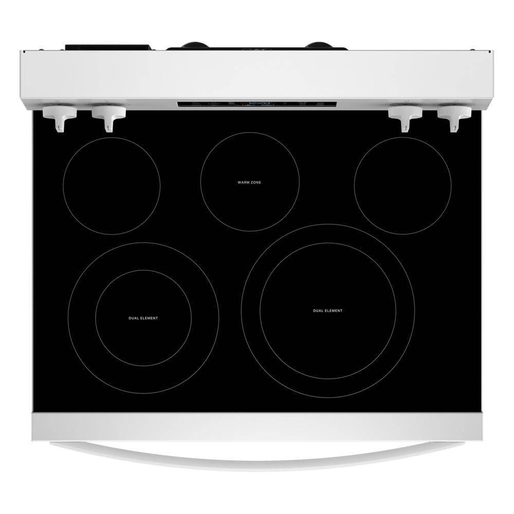 Whirlpool WFES5730SW 30-inch Electric Range with Air Cooking Technology
