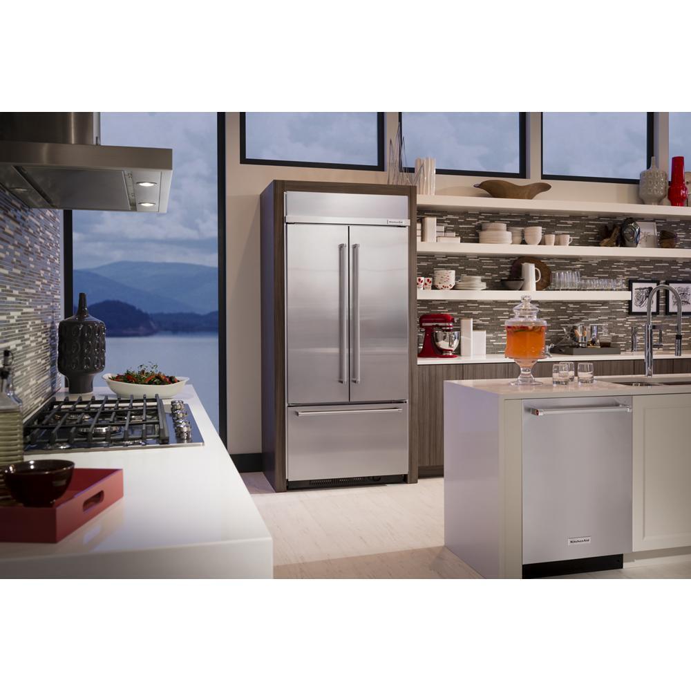 Kitchenaid 20.8 Cu. Ft. 36" Width Built In Stainless Steel French Door Refrigerator with Platinum Interior Design