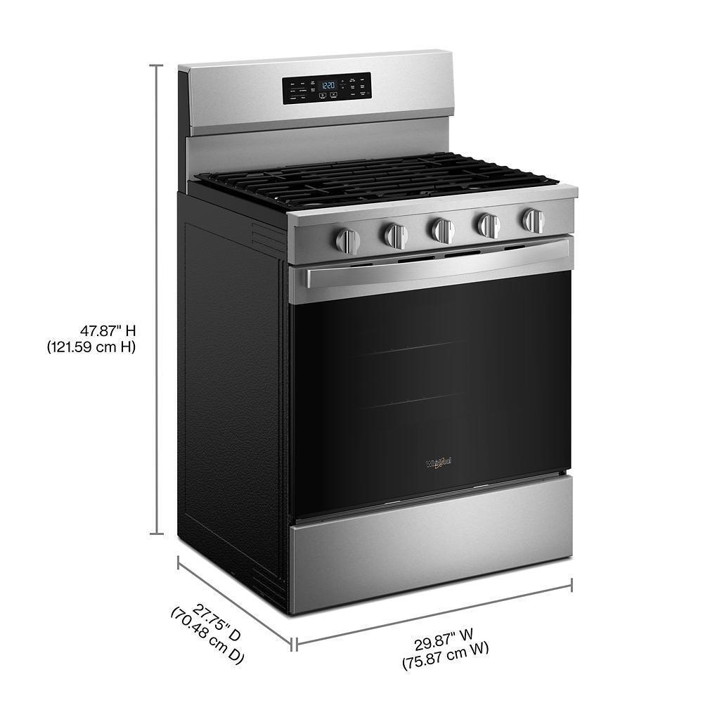Whirlpool WFGS5730SZ 30-inch Gas Range with Air Cooking Technology and EZ-2-Lift™ Hinged Grates