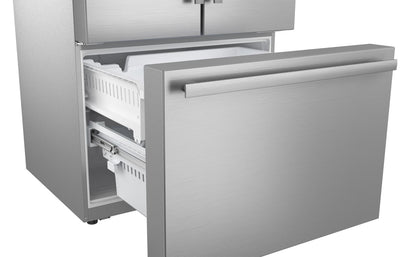 Sharp SJF2955MS 28.9 cu.ft. Standard Depth 36 in. French 3-Door Refrigerator with Water Dispenser in Stainless Steel