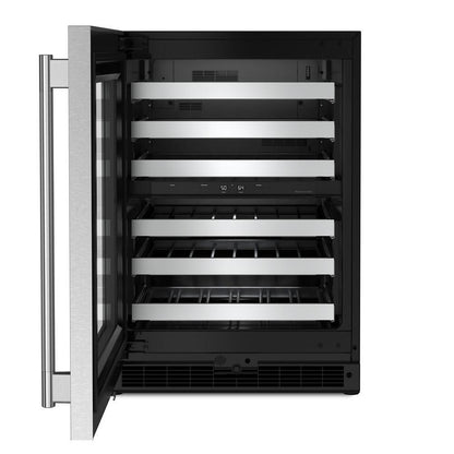 Kitchenaid KUWL324SSB 24" Undercounter Wine Cellar with Full-Extension Metal-Front Racks