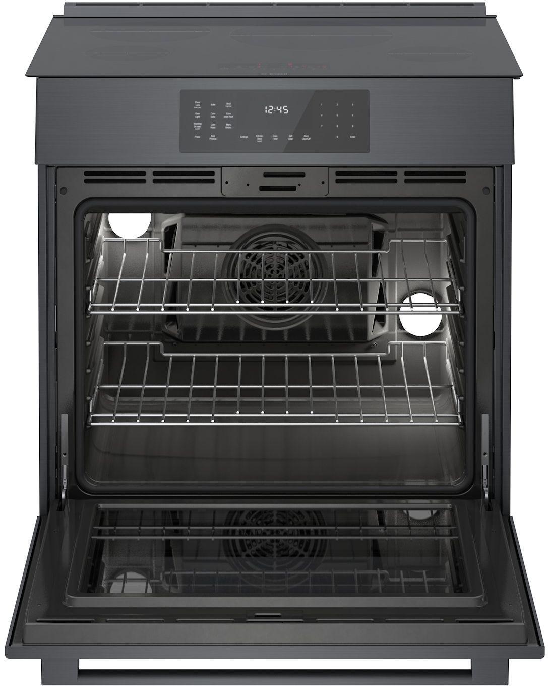 Bosch HII8047U 800 Series Induction Slide-in Range 30" Black Stainless Steel