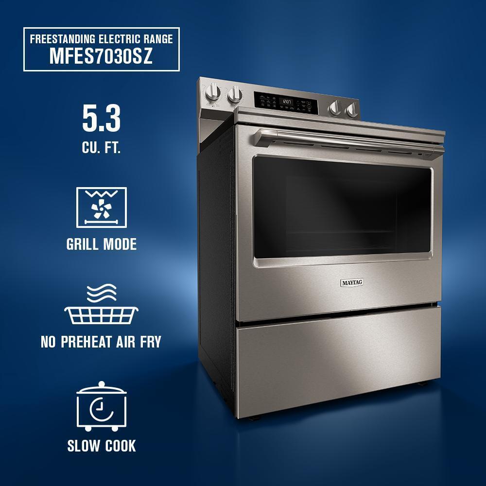 Maytag MFES7030SZ 30-Inch Wide Electric Range With Grill Mode and No Preheat Air Fry - 5.3 cu. ft.