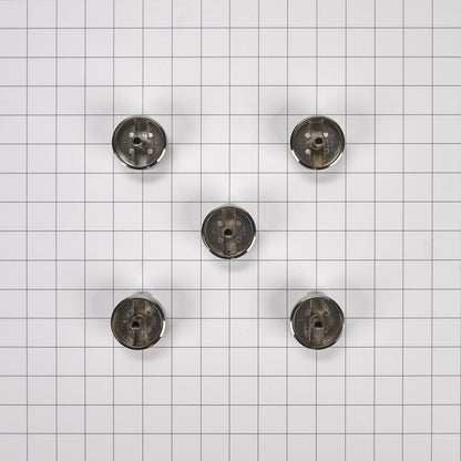 Kitchenaid W10678586 JennAir Pro-Style Gas Cooktop Knobs with High-Gloss Textured Outer Ring (Set of 5) - Stainless Steel for Models JGC1536BS AND JGC1530BS