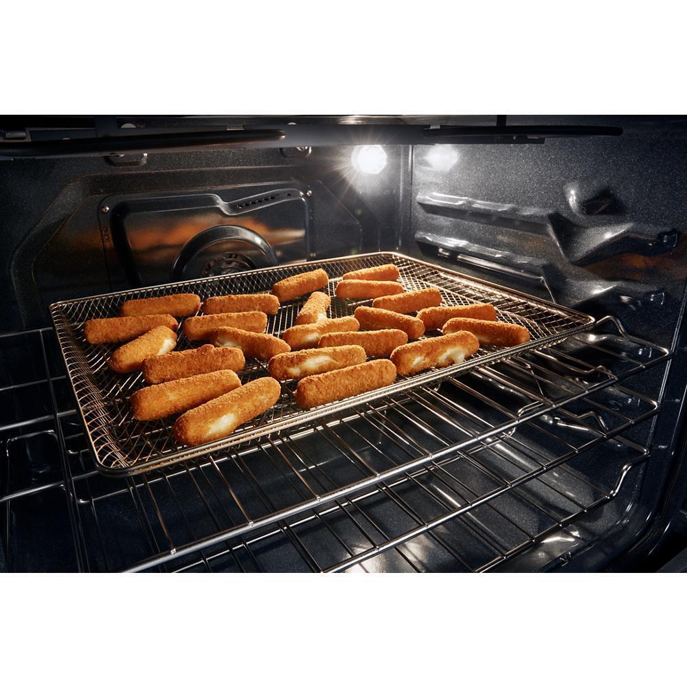 Whirlpool WFES7530RW 30-inch Electric Smart Range with Air Cooking Technology, No Preheat Air Fry, High Speed Preheat Oven, WipeClean™ Coating, and Steam/Self Clean