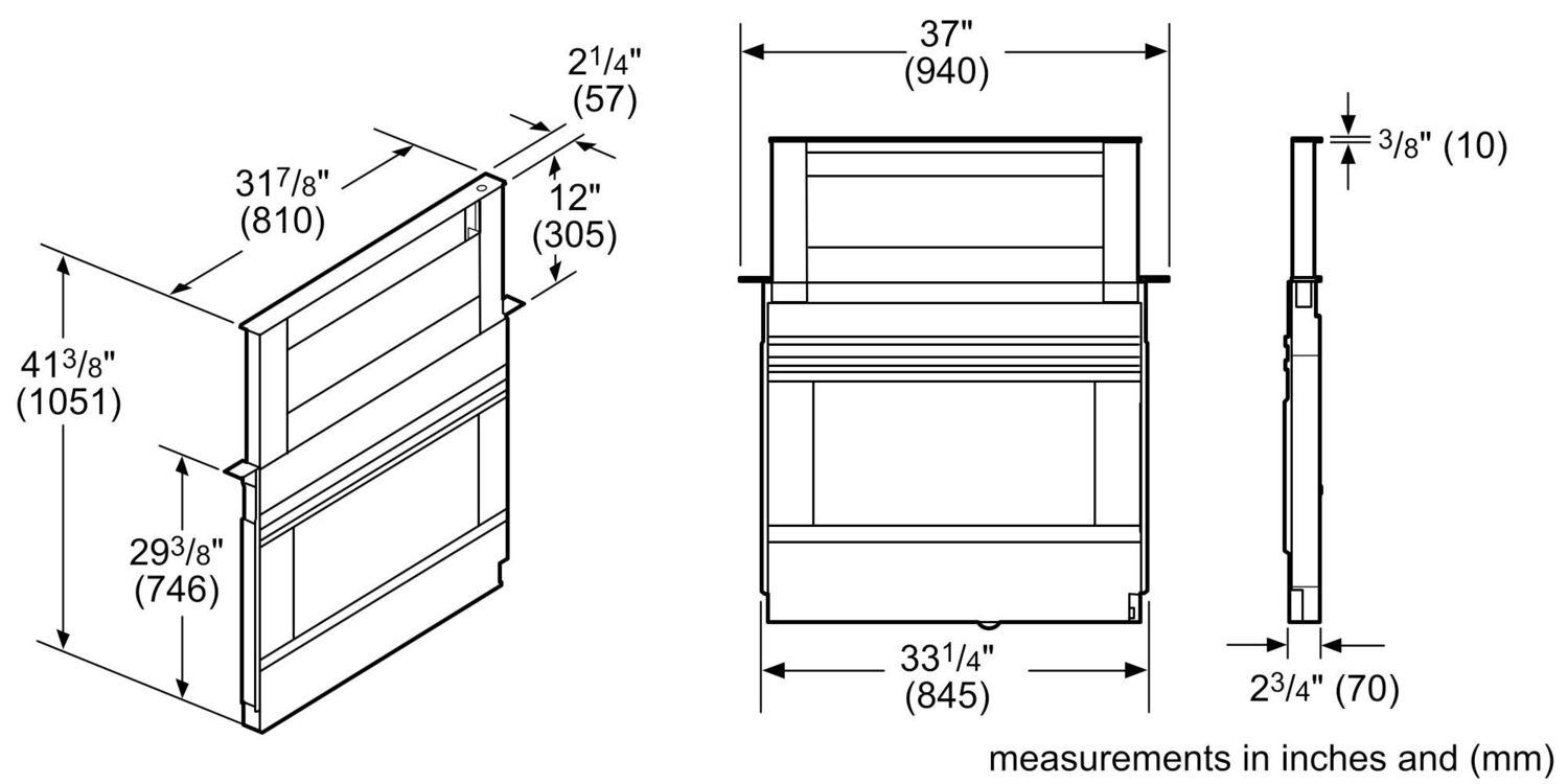 Bosch 800 Series Downdraft Ventilation 37" Stainless Steel HDD86051UC