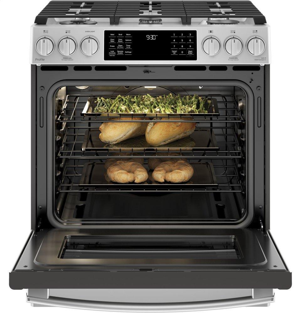 GE Profile™ 30" Smart Slide-In Front-Control Gas Range