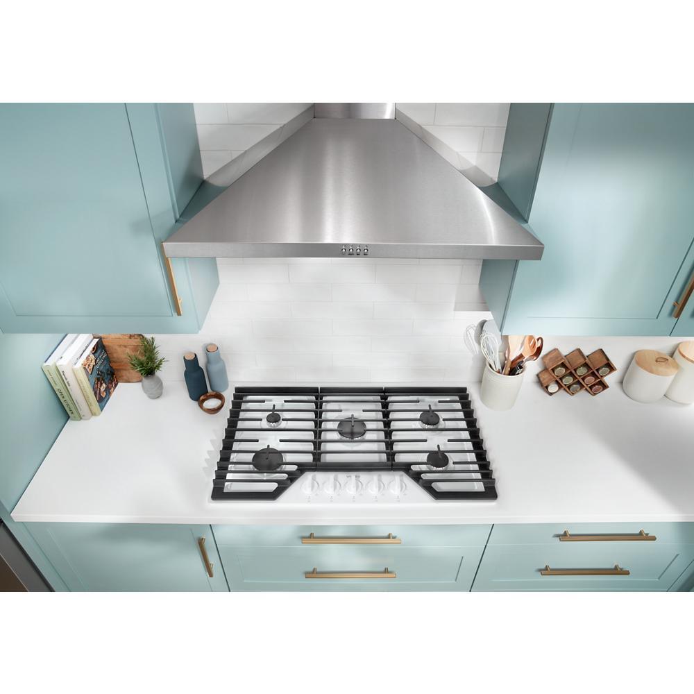 Whirlpool WCGK5036PW 36-inch Gas Cooktop with EZ-2-Lift™ Hinged Cast-Iron Grates