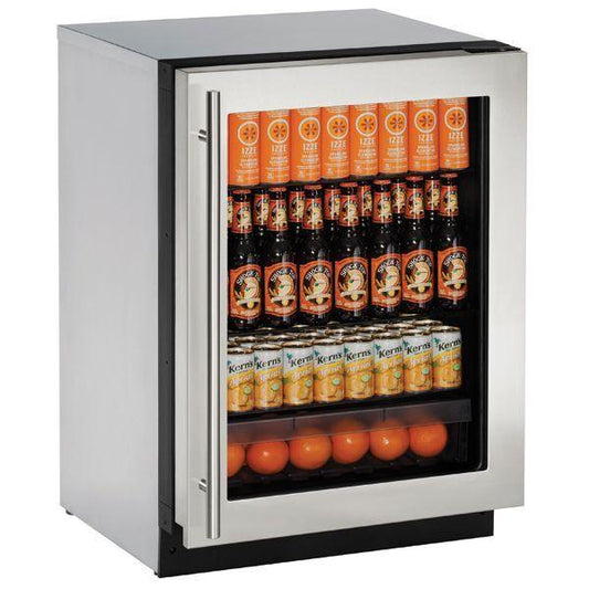 U-Line U2224RGLS00B 2224rgl 24" Refrigerator With Stainless Frame Finish and Field Reversible (115 V/60 Hz)