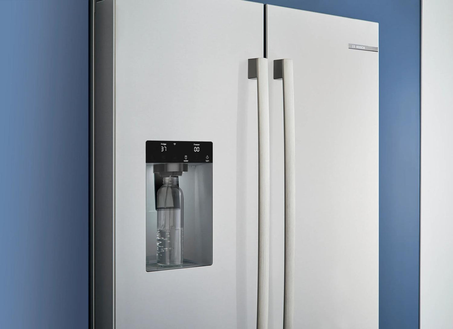Bosch B36FD52SNS 500 Series, French Door Bottom freezer, multi door, 36'', Brushed steel (with anti-fingerprint), Total No Frost