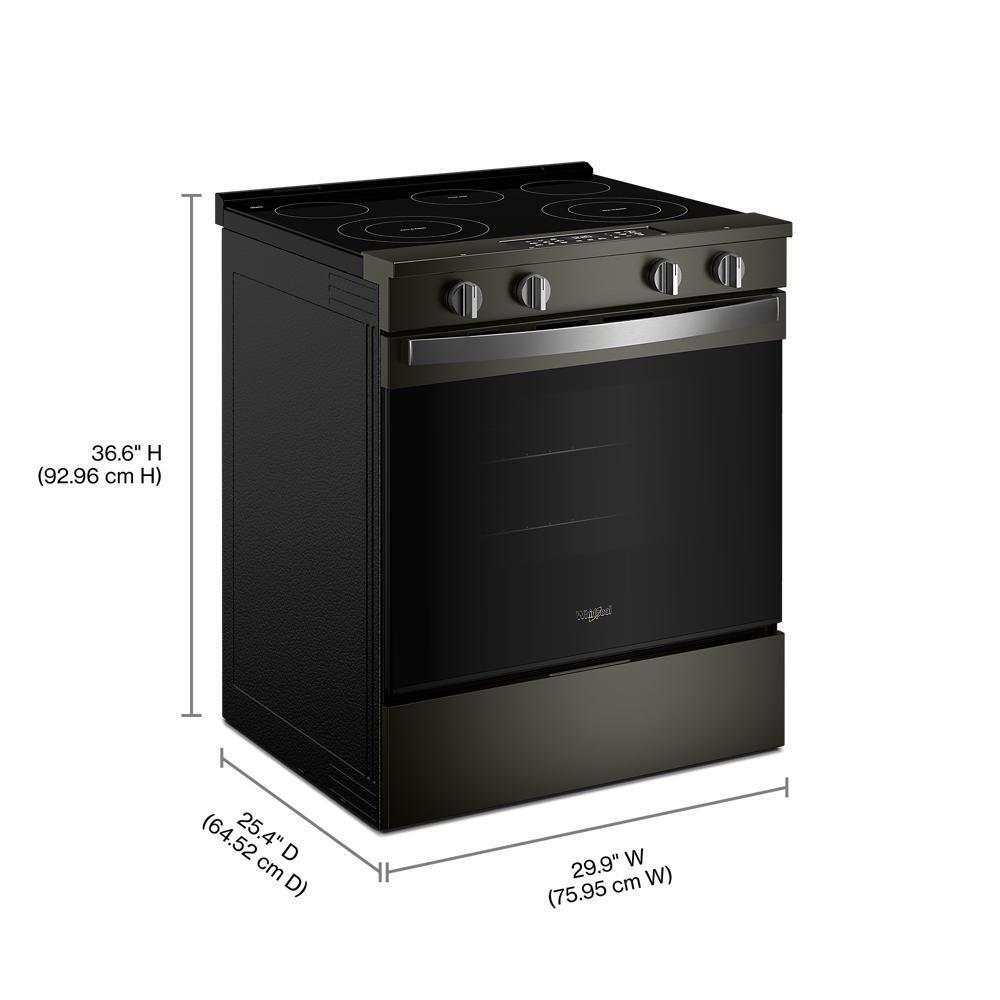 Whirlpool WSES4530TV 30-inch Electric Smart Range with Air Cooking Technology and Steam Clean