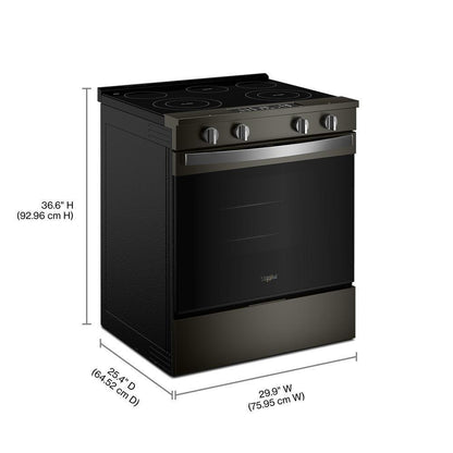 Whirlpool WSES4530TV 30-inch Electric Smart Range with Air Cooking Technology and Steam Clean