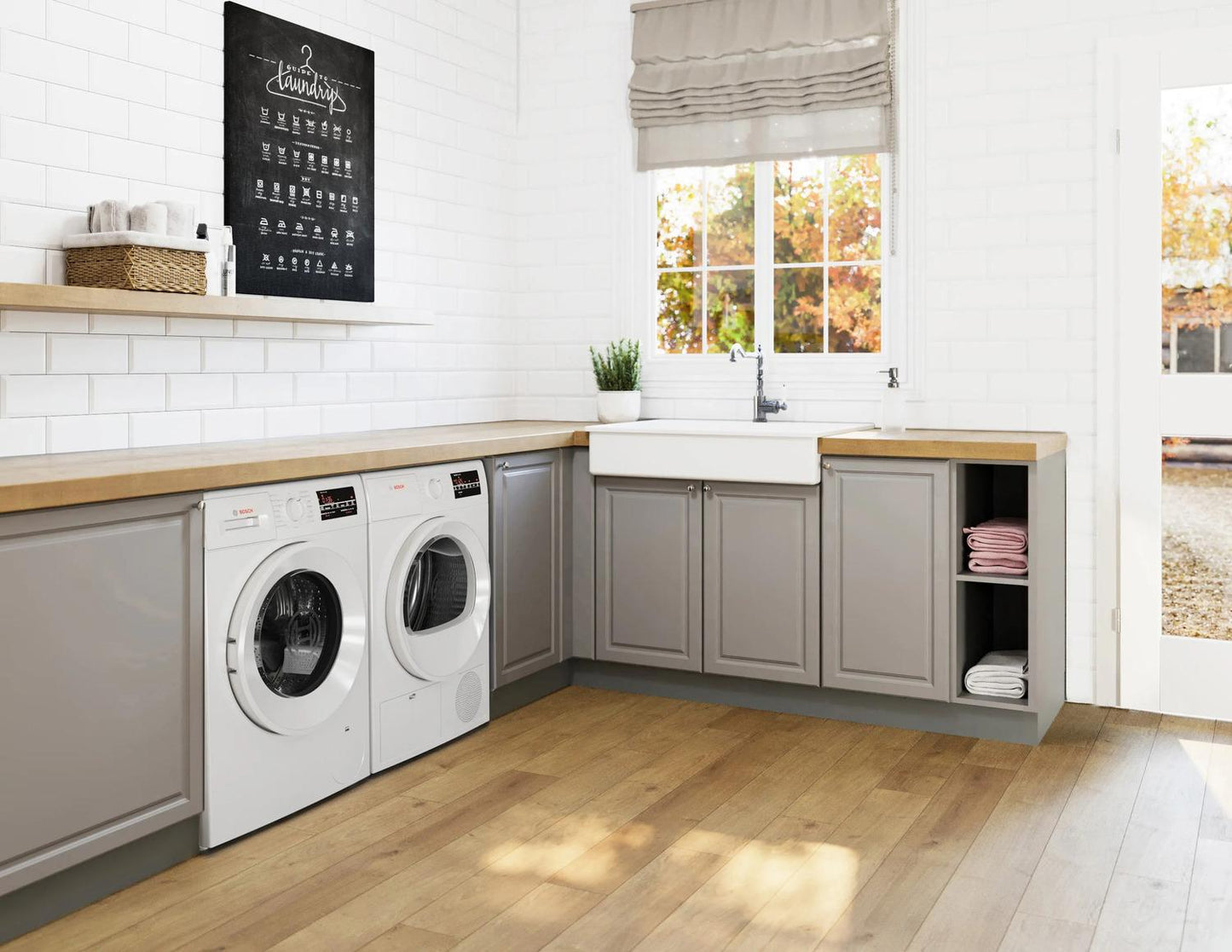 Bosch WGA14400UC 300 Series, washing machine, frontloader fullsize, 1400 rpm, White