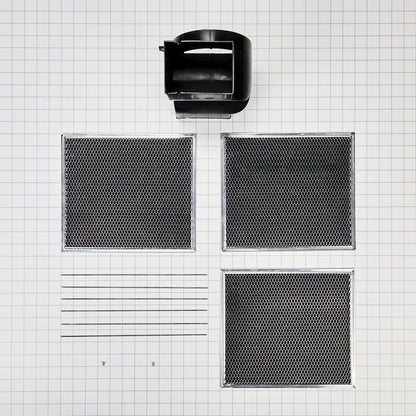 Maytag W11430940 Range Wall Hood Recirculation Kit - Silver (Includes Two Charcoal Filters, Four Rod-Style Clips, and One Deflector Damper)