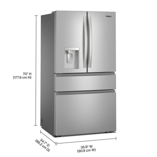 WRMF3636SZ Whirlpool® 29 Cu. Ft. Family-Sized Capacity French door refrigerator with Flexible Temperature Drawer